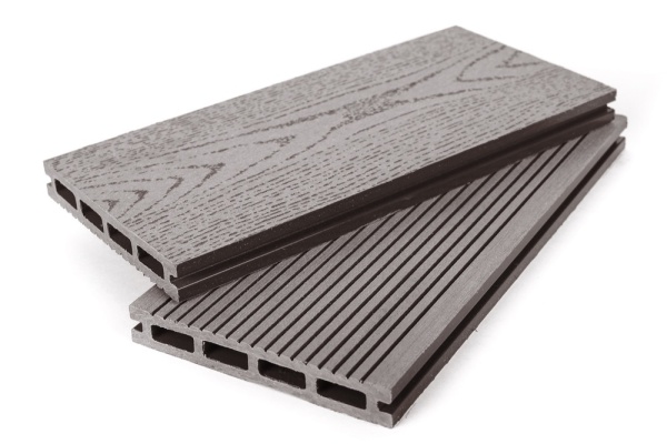 Террасная доска Grand Line 140 мм, L= 4000 мм вельвет и тиснение, цвет: венге