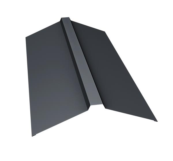 GL Планка конька прямоугольного, 150х30х150 мм 0.45 мм, PE, RAL 7024, L=2000 мм