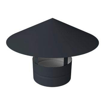 Дымник на трубу GL круглый, 0.45 мм, PE, Ø110 мм, 230х625 мм, RAL 7024