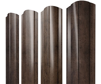 GL Штакетник Круглый, фигурный 0.45 мм, Print Elite, Antique Wood TwinColor