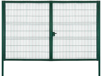 Ворота распашные, Profi Lock, 2.03 x 4.0 м, RAL 6005