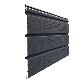 Софит пвх Docke, полная перфорация, L=3000 мм серия Premium, цвет: графит