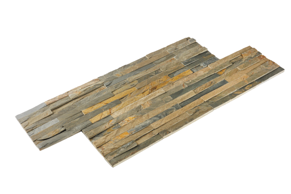 Сланец, 3D панель из камня, 600х150 мм, Pencil Dark Multicolor