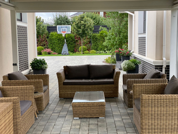 Кресло плетеное из искусственного ротанга, Капучино соломенный