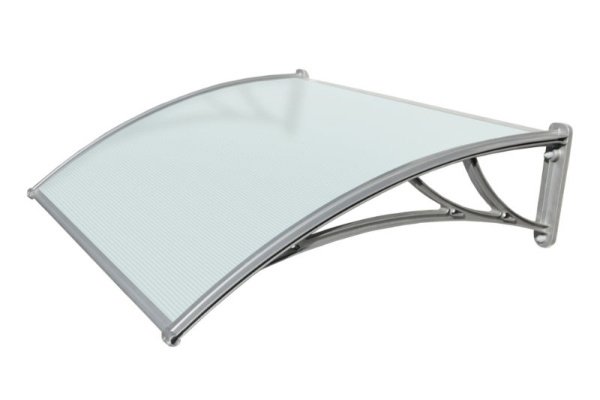Козырек STOPrain 1200 мм х 930 мм, серебристый, кронштейн серебристый