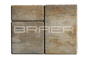 Тротуарная плитка Braer Старый город Ландхаус 60 мм 80х160, 160х160, 240х160 мм, прямоугольная, цвет: Color Mix Песчаник