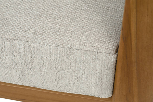 Диван 2-местный из роупа, Сидней, основание тик, каркас алюминий бежевый, роуп бежевый, ткань бежева