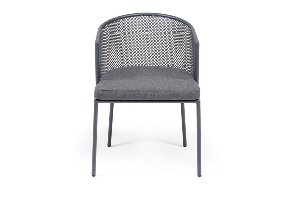Стул из роупа, Прометей, каркас - сталь темно-серый муар, ткань темно-серая