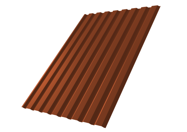 Профилированный лист GL C20 A, 0.45 мм, PE, RAL 3009 Профилированный лист GL C20 A, 0.45 мм, PE, RAL 3009