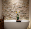 Сланец, 3D панель из камня, 600х150 мм, Classic Beige Slate, 8 шт/уп