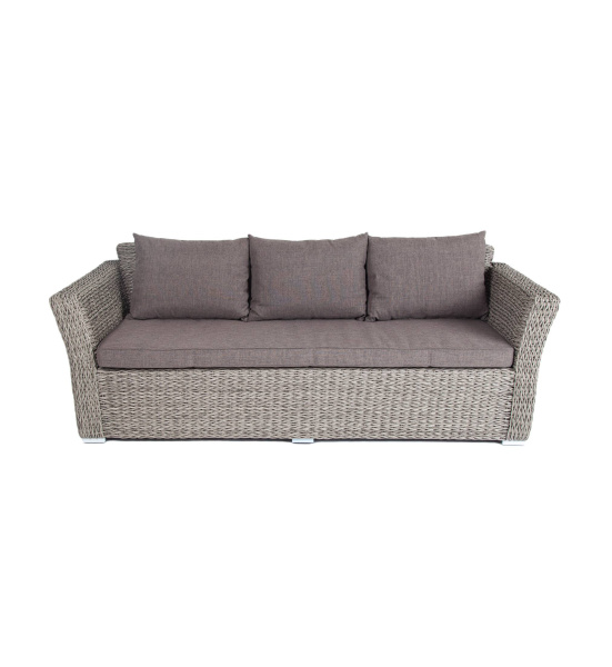Диван 3-местный из искусственного ротанга /геацинт/, Капучино серый