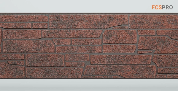 Панель FCS Simple под Камень, 15 мм, 360х1480 мм цвет: AA7115 красный