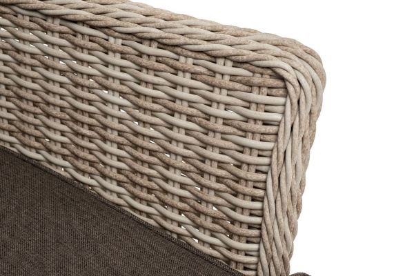 Кресло плетеное из искусственного ротанга, Алиса, с подушками бежевый