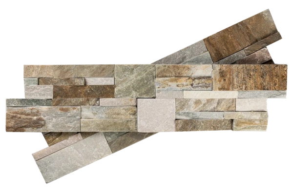 Сланец, 3D панель из камня, 350х180 мм, Modern Beige Slate