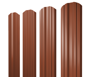 GL Штакетник Twin, фигурный 0.5 мм, PurLite Matt , RAL 8004