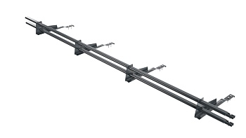 Снегозадержатель для композитной черепицы Borge L=3000 мм, 4 опоры, 2 трубы, овал 25х45 мм, RAL 7016