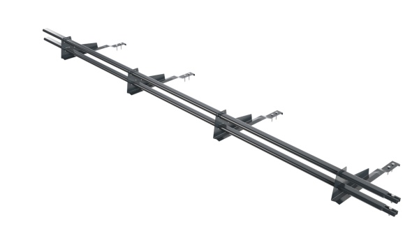 Снегозадержатель для композитной черепицы Borge L=3000 мм, 4 опоры, 2 трубы, овал 25х45 мм, RAL 7016