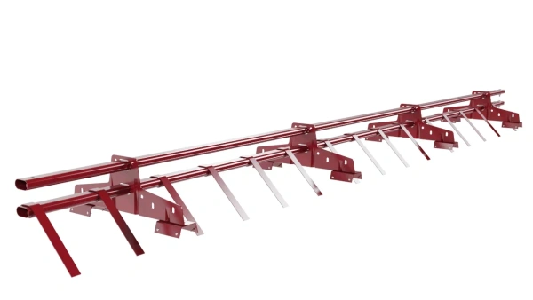 Снегозадержатель для профнастила Н-60, Н-75 Borge L=3000 мм, 4 опоры, 2 трубы, овал 25х45 RAL 3003