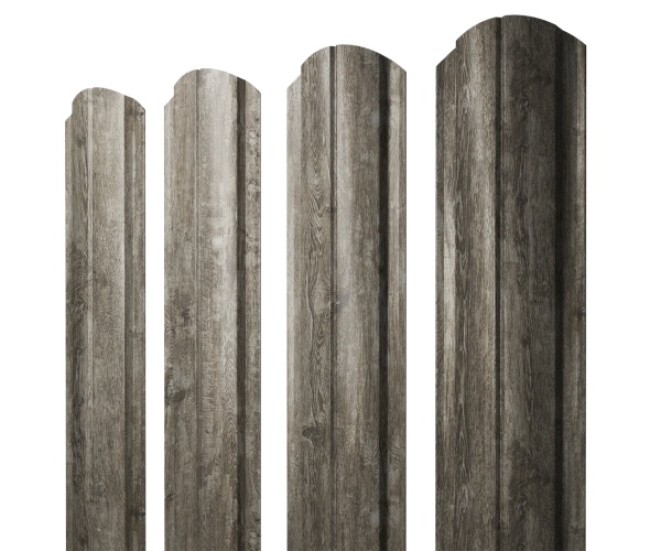 GL Штакетник Полукруглый Slim, фигурный 0.45 мм, Print Elite, Nordic Wood TwinColor