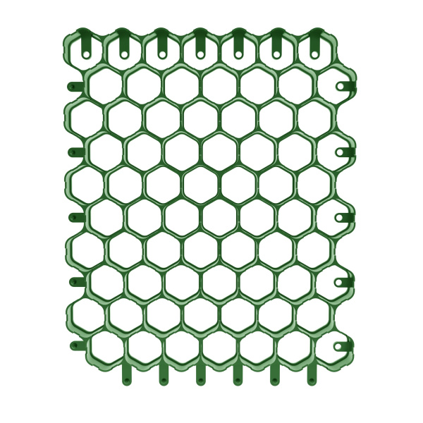 Решетка газонная Gidrolica Eco Normal, пластиковая зеленая, 530x430 мм, C250, 609