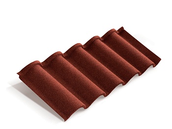 Композитная черепица Metrotile Romana, 1165 х 400 мм цвет: красный