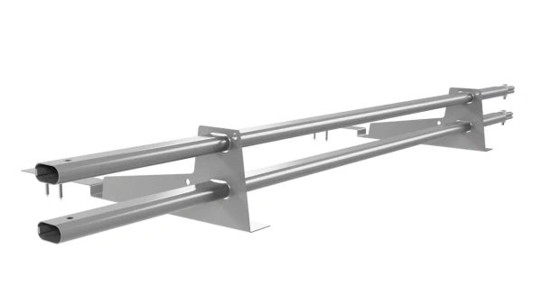 Снегозадержатель для композитной черепицы Borge L=1500 мм, 2 опоры, 2 трубы, овал 25х45 мм, RAL 7004
