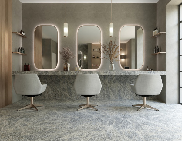 Керамогранит, Пиастрелла, 600х600х10 мм, ректификат, Дизайнерский технический GOM612, granito oro marrone гранит коричневый