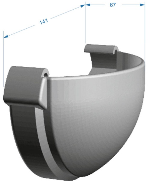 Заглушка желоба универсальная, Docke Premium, Ø120 мм, цвет: графит