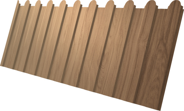 Профилированный лист GL C8 A, фигурный, 0.45 мм, Print Elite, Honey Wood TwinColor