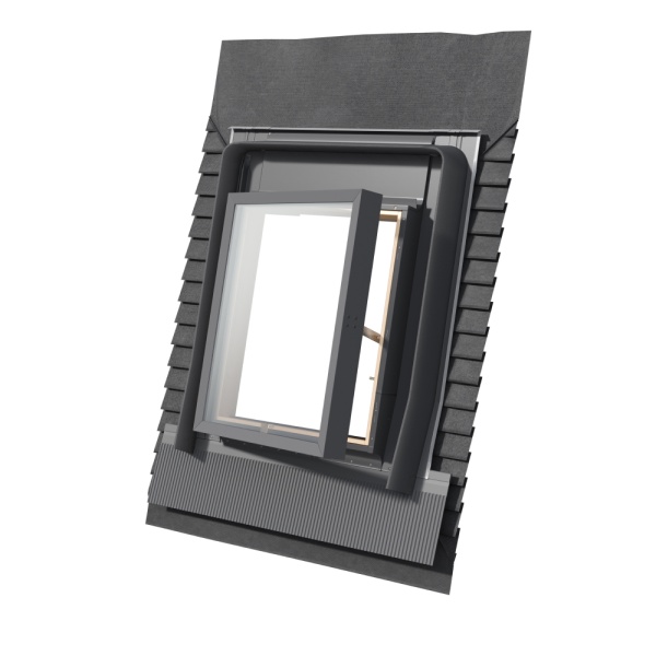 Люк для холодной кровли Rooflite+ 45х73 см FE B400U люк с окладом и гидроизоляцией, дерево, 1 - камерный стеклопакет