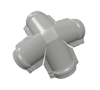 GL X-четверник конька полукруглого 0.5 мм, Satin, RAL 9006