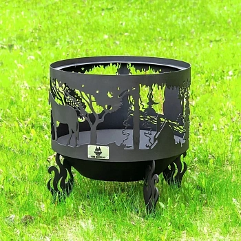 Костровая чаша с коническим дном, Ø500, Н=490 мм, "Ежик в тумане"