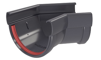 Угол желоба универсальный 135° пвх, Grand Line дизайн Ø 135 мм, цвет: графит