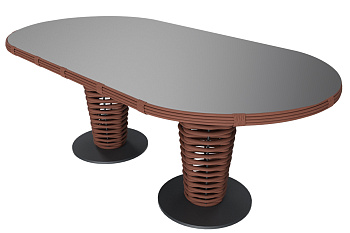 Стол обеденный Mokka Majorca, из искусственного ротанга, 200х100 см цвет: капучино