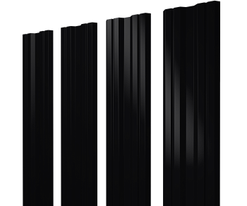 GL Штакетник Twin с прямым резом 0.45 мм, Drap ST, RAL 9005