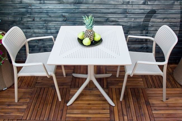 Стол Nardi Clip, квадратный из HPL, 80х80 см цвет: белый