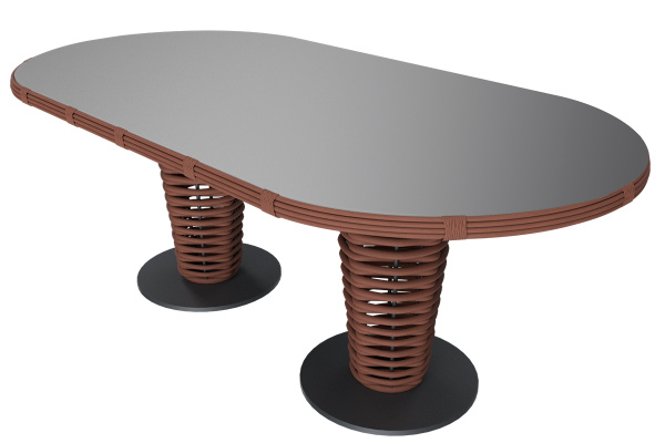 Стол обеденный Mokka Majorca, из искусственного ротанга, 200х100 см цвет: капучино