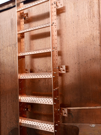 Лестница кровельная маршевая Roofsystems Copper фальц 550, L= 1200 мм медь