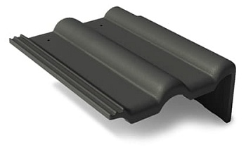 Боковая правая черепица Braas Франкфурт 420х330 мм цвет: черный