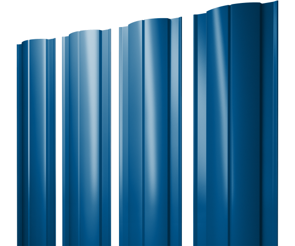 GL Штакетник Круглый с прямым резом 0.4 мм, PE, RAL 5005