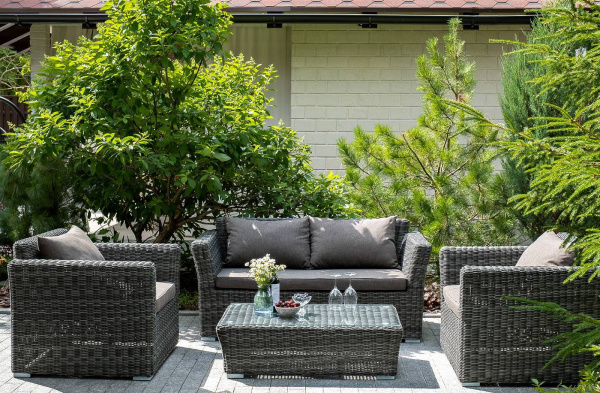 Стол журнальный из искусственного ротанга, Капучино цвет: графит