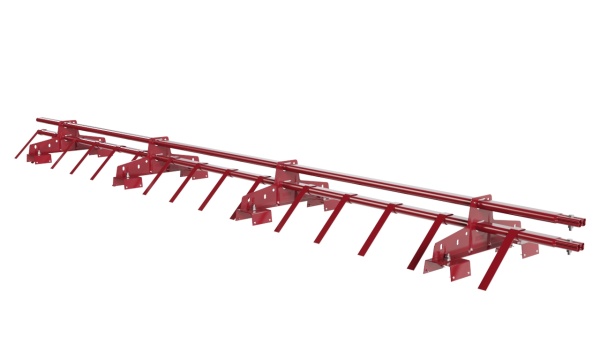 Снегозадержатель для профнастила Н-114 Borge L=3000 мм, 4 опоры, 2 трубы, овал 25х45 RAL 3003