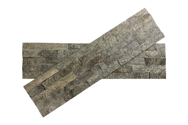 Кварцит, 3D панель из камня, 600х150 мм, Classic Green Quartz, 8 шт/уп