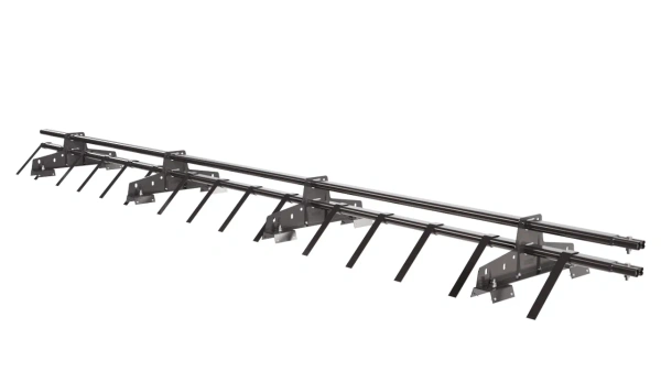 Снегозадержатель для профнастила Н-60, Н-75 Borge L=3000 мм, 4 опоры, 2 трубы, овал 25х45 RAL 8019 matt