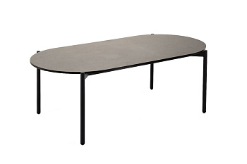 Стол из HPL, Диего, овальный 120х60 см H 40 см, каркас темно-серый, цвет серый гранит