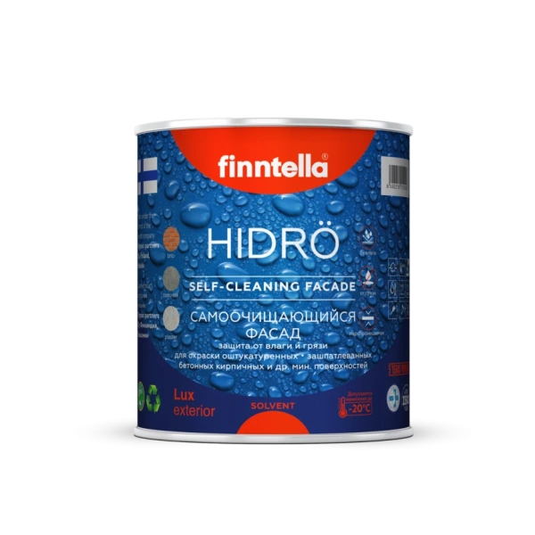Краска Finntella, Hidro, фасадная гидрофобизирующая матовая уп. 0.45 л колеровка