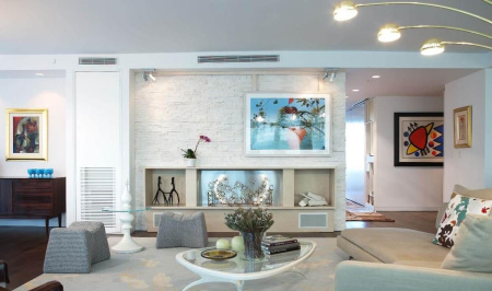Кварцит, 3D панель из камня, 350х180 мм, Modern White Quartz