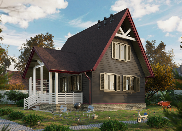 Битумная черепица, Docke, Lux, Саппоро цвет: зрелый каштан, 2.4 м² / уп.