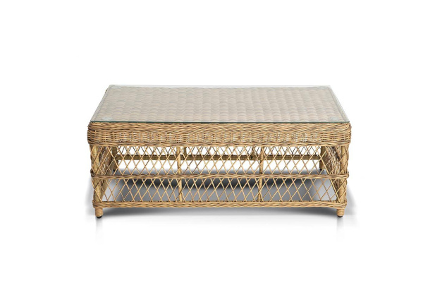 Стол журнальный из искусственного ротанга, Гранд Латте цвет: соломенный