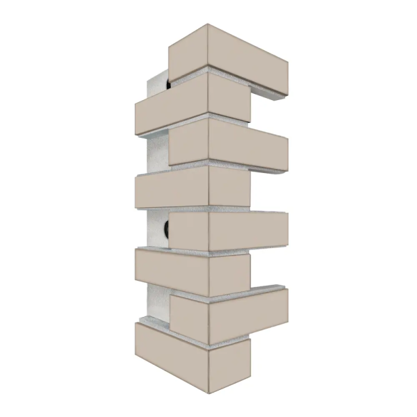 Термопанель угловая Европа с плиткой Keramin, 250х250х600 мм, 80 мм ППС, гладкий, цвет: Амстердам 7